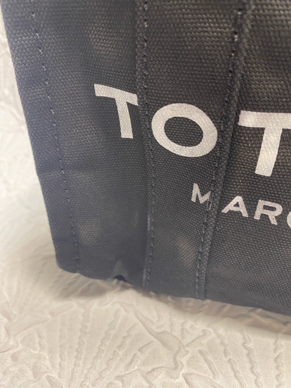 Marc Jacobs small Black Canvas The Tote Bag with Logo roomy easy clean designer - Picture 16 of 16